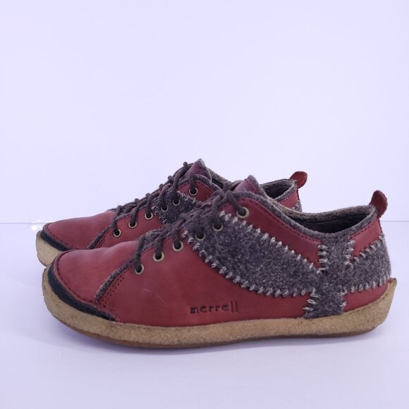 Merrell Milan Women's 6 Burnt Red Leather Wool Casual Shoes Lace Up J70642 Used - Picture 6 of 15